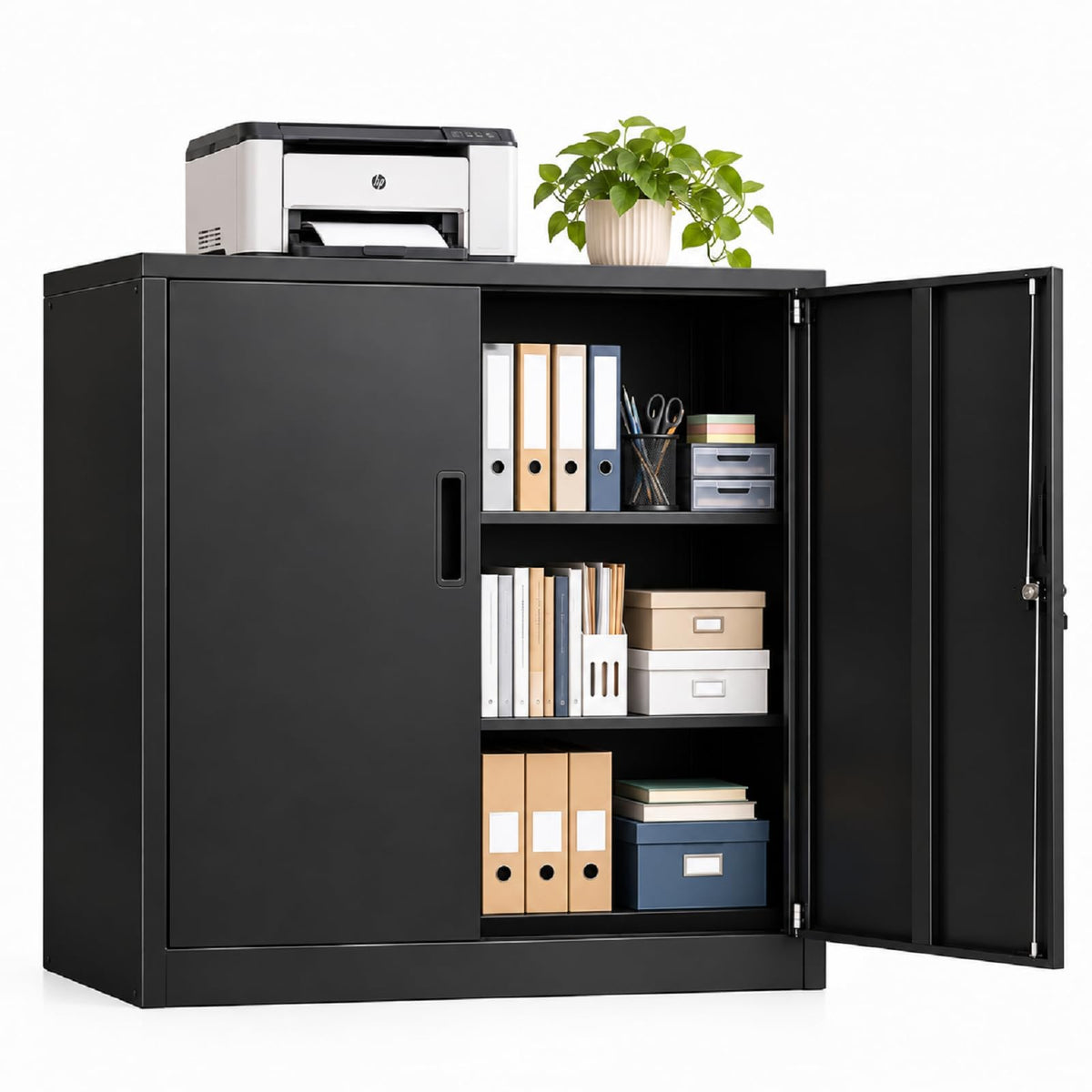 SFTORMAS Metal Storage Cabinet with Locking Doors,Small Office Cabinet
