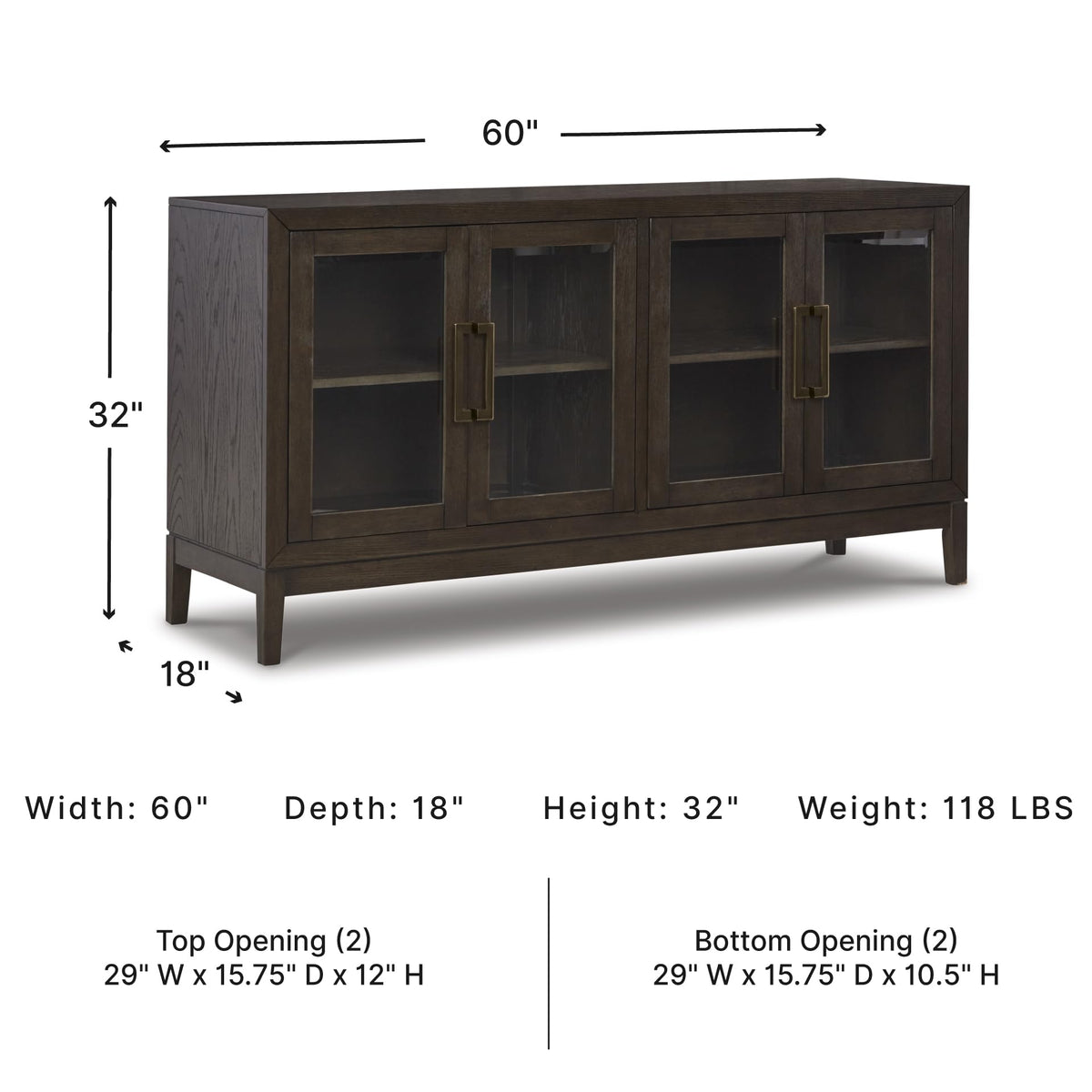 Signature Design by Ashley Burkhaus 1-Piece Buffet Cabinet, Dark Brown