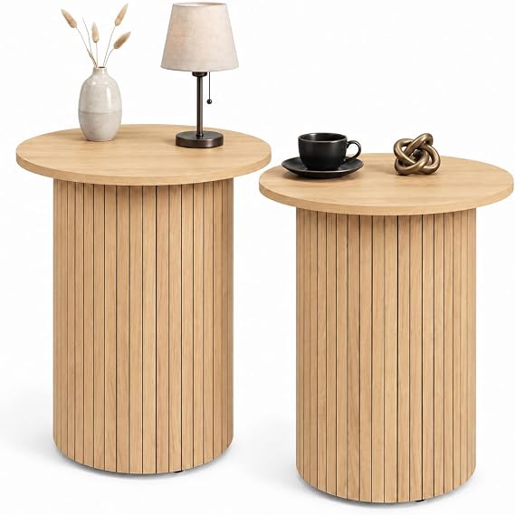 Round Fluted Side Table