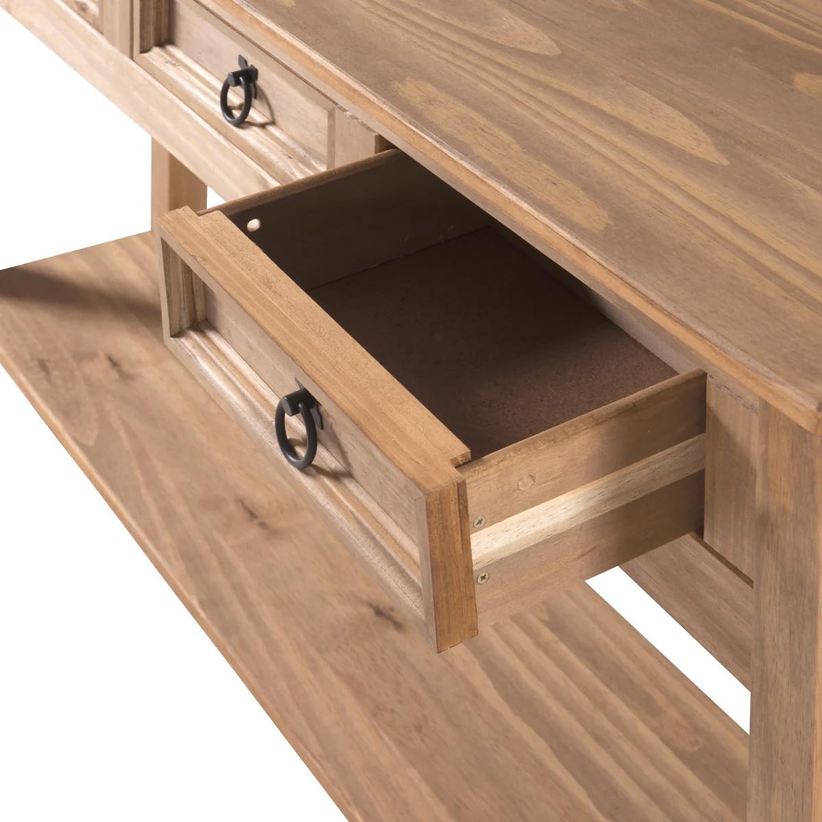 Solid Pine Console Table with Drawers