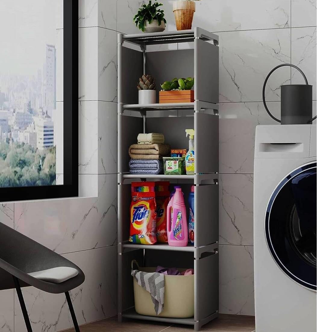 RIIPOO Storage Cubes Organizer Shelves, 4 Cube Bookcase Bookshelf for Bedroom Closet Small Spaces, Cube Storage Organizer Shelf for Kids Clothes Nursery