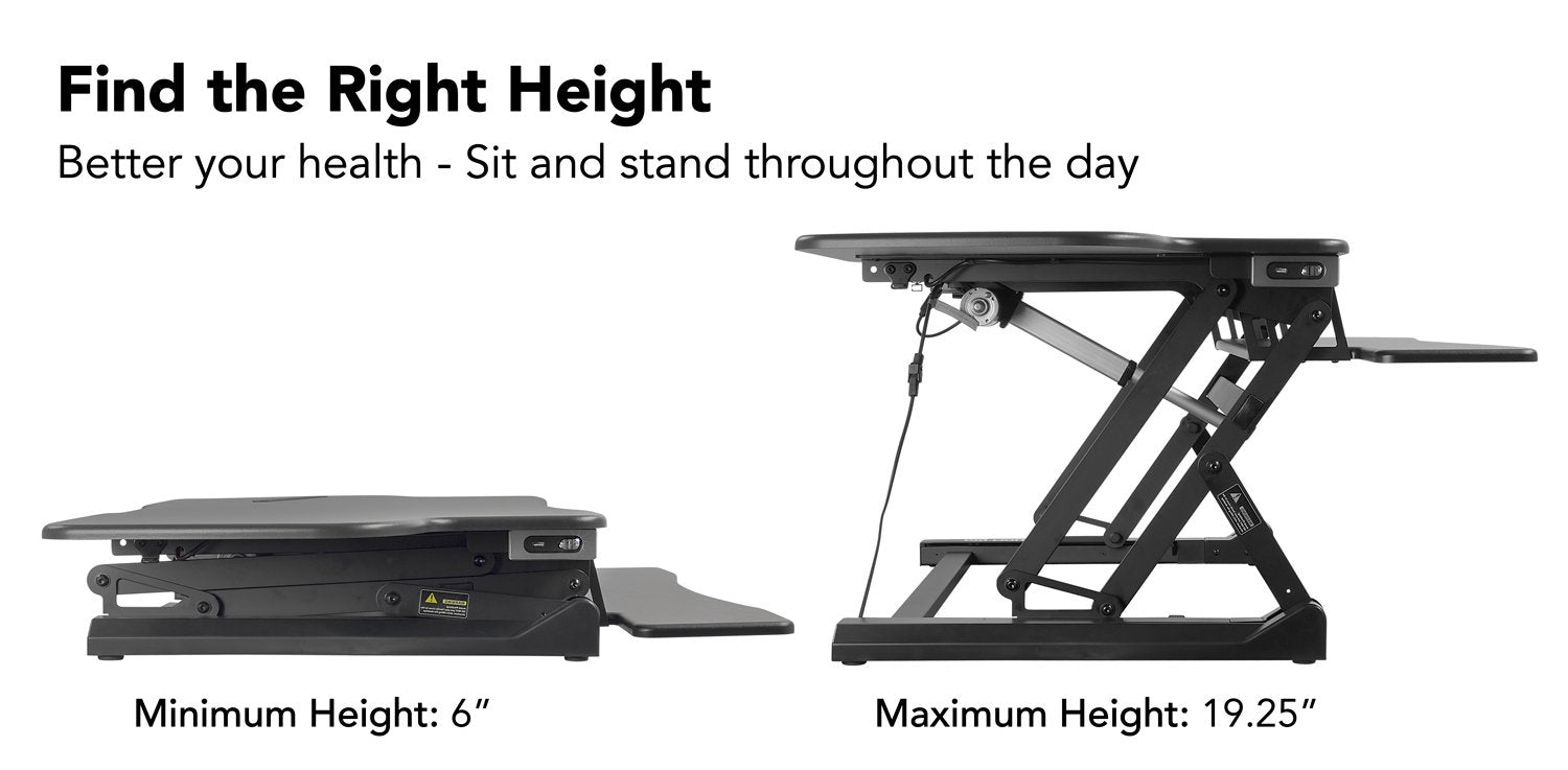 Electric Standing Desk Converter – Dual Monitor, 48.5"