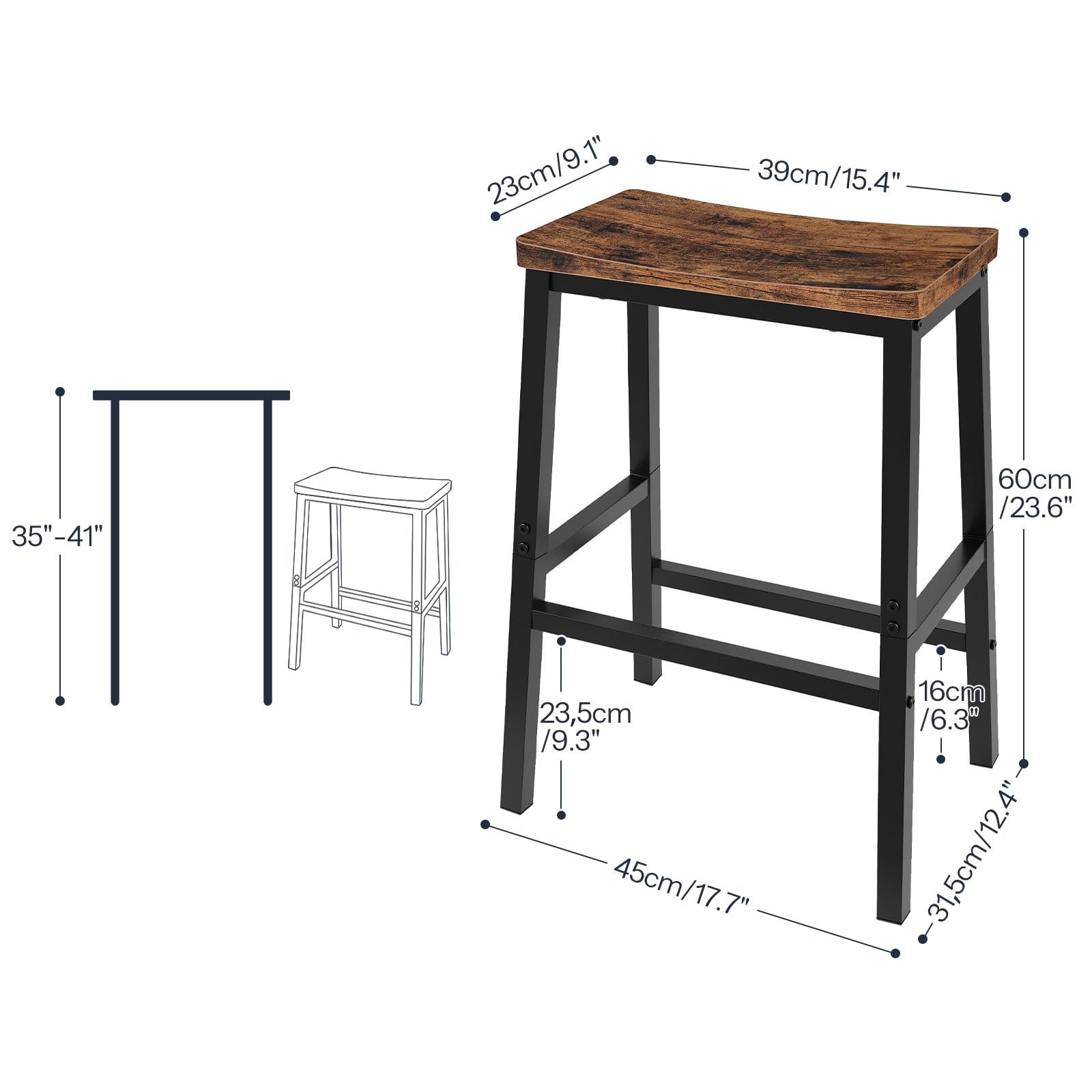 Industrial Bar Stools Set of 4