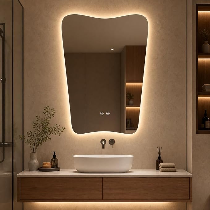 Irregular Backlit LED Bathroom Mirror