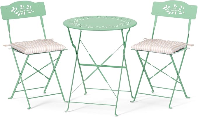 Black Folding Bistro Set