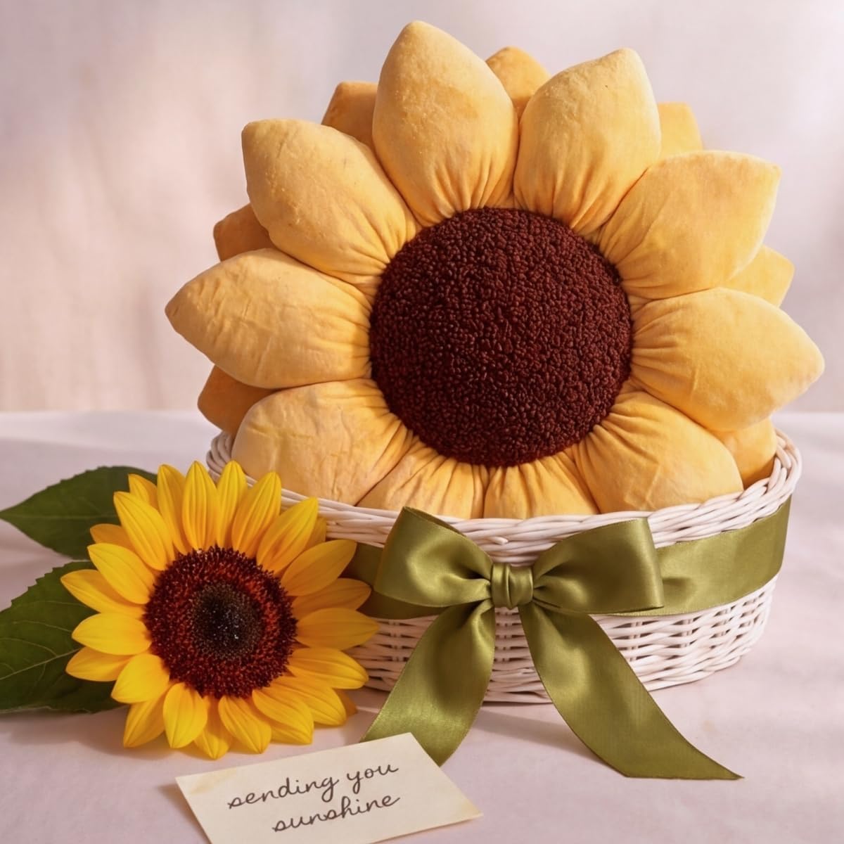 3D Sunflower Shaped Throw Pillow