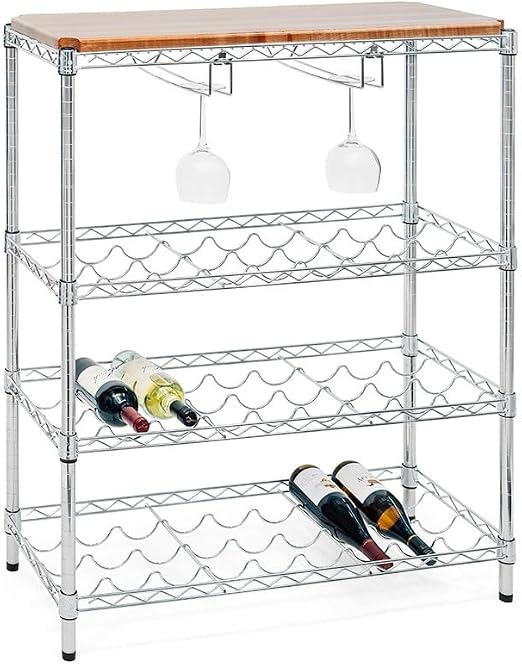 Metal Wire Wine Rack with 9 Shelves