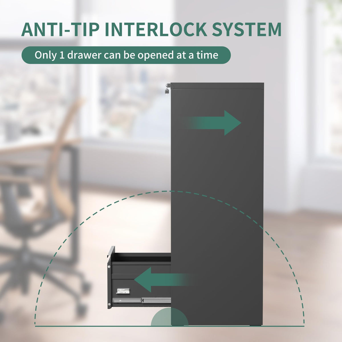 4-Drawer Locking Steel File Cabinet