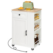 Rolling Kitchen Island with Power Outlet