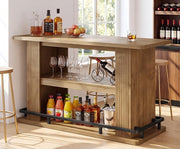 Counter Height Bar Table with Shelves