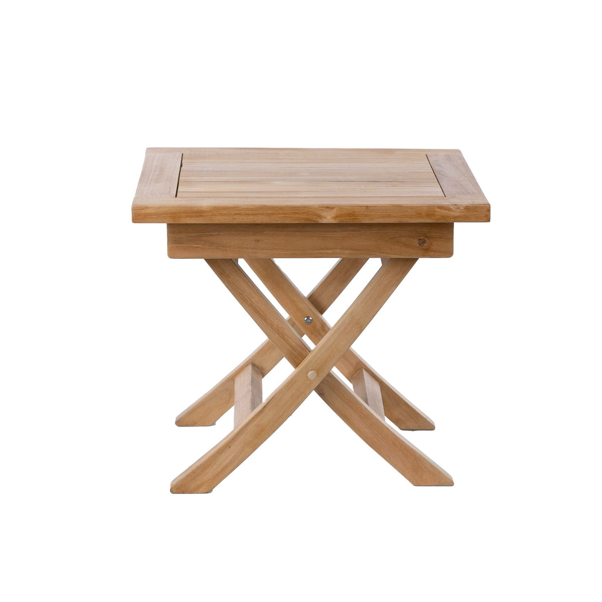RRI Goods Teak Wood Folding 20”-Inch Outdoor Coffee Table - Perfect for Camping & Outdoor Entertaining - Ideal for Backyard, Front Porch, Balcony (Square)