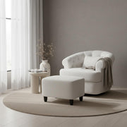 Swivel Barrel Accent Chair with Ottoman