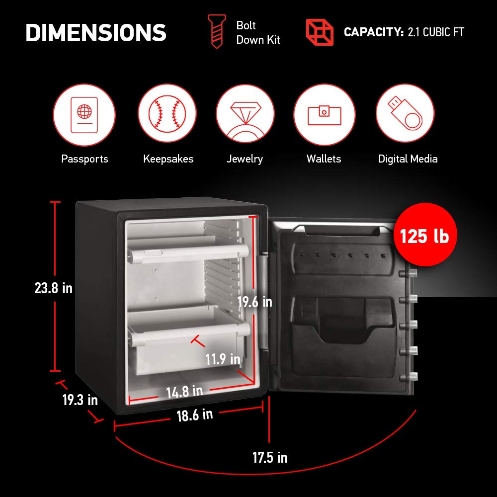 Fireproof Waterproof Floor Safe with Dial Combination Lock