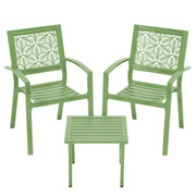 3-Piece Outdoor Steel Bistro Set with 2 Chairs & Table