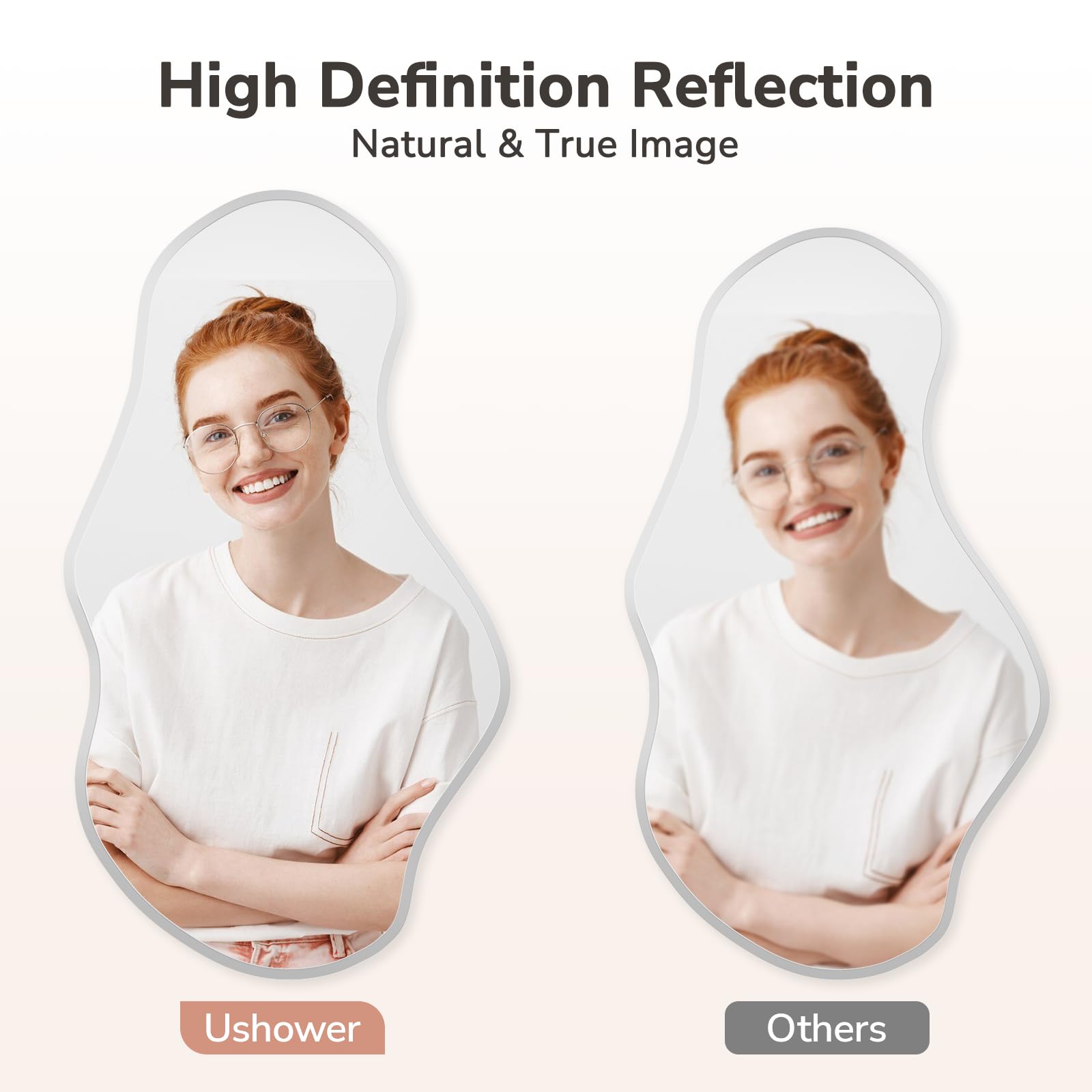 Frameless Irregular Wavy Wall Mirror