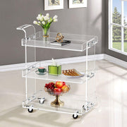 Clear Acrylic Rolling Bar Cart