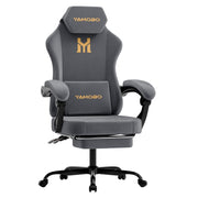 Grey Massage Gaming Chair with Footrest