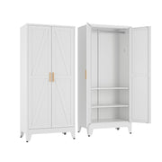 Metal Wardrobe Closet with Adjustable Shelves