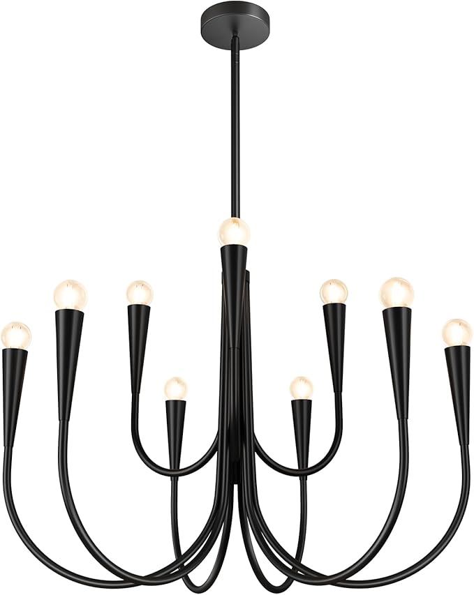 Candle Chandelier – Gold & Black, 6 or 9-Light