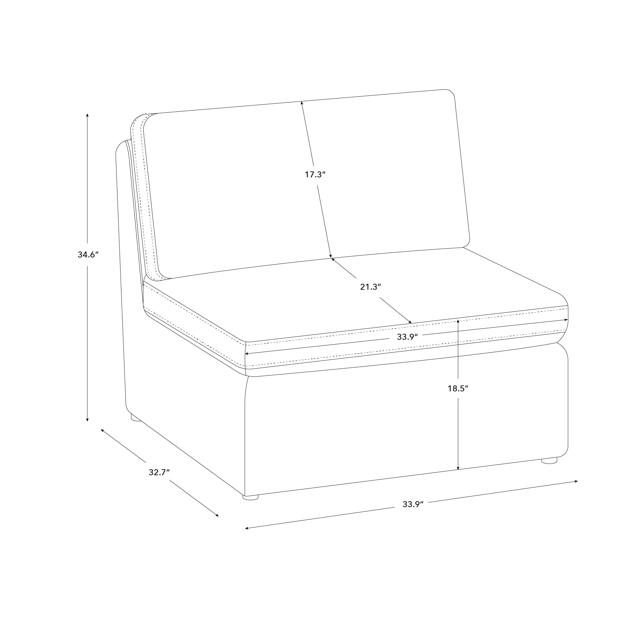 CHITA 34 Inch Upholstered Square Modular Storage Ottoman for Sectional Sofa,Storage Ottoman Footrest and Seat Cube for Living Room, Moss Green