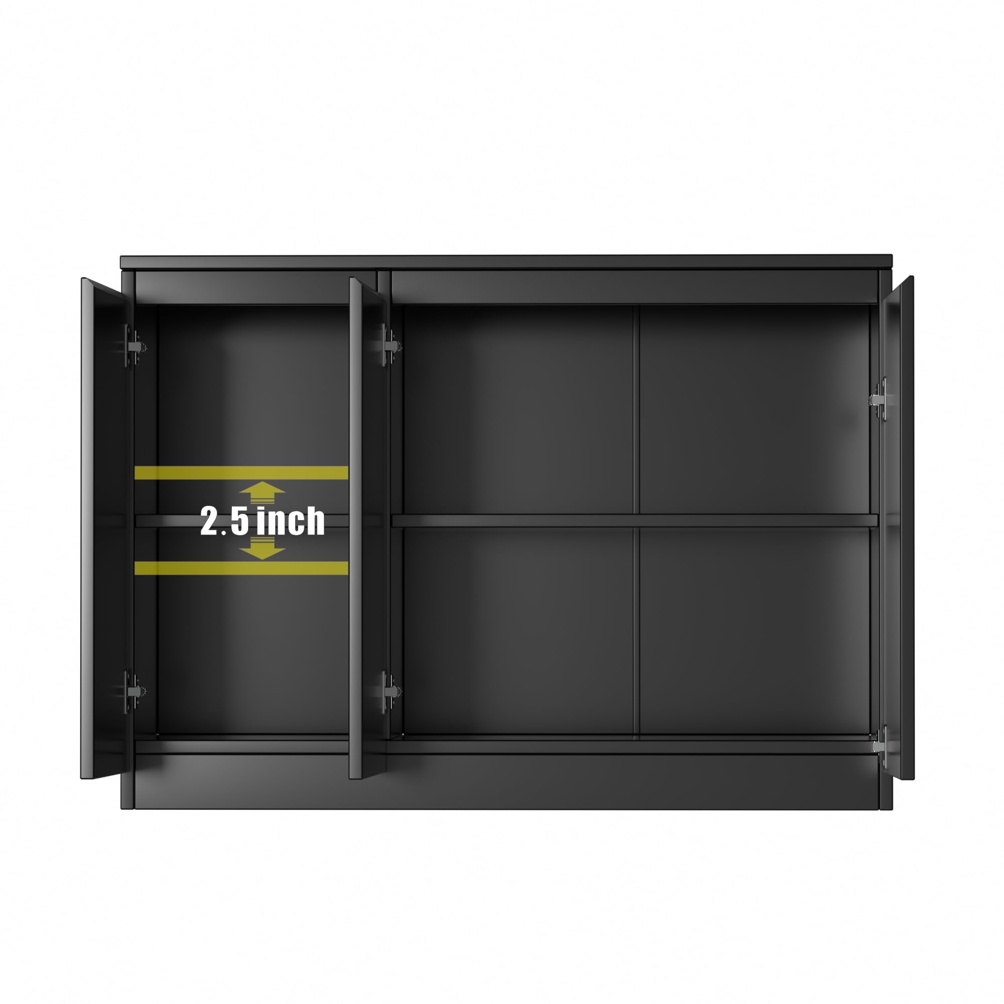 3-Door Buffet Cabinet Sideboard with Adjustable Shelves