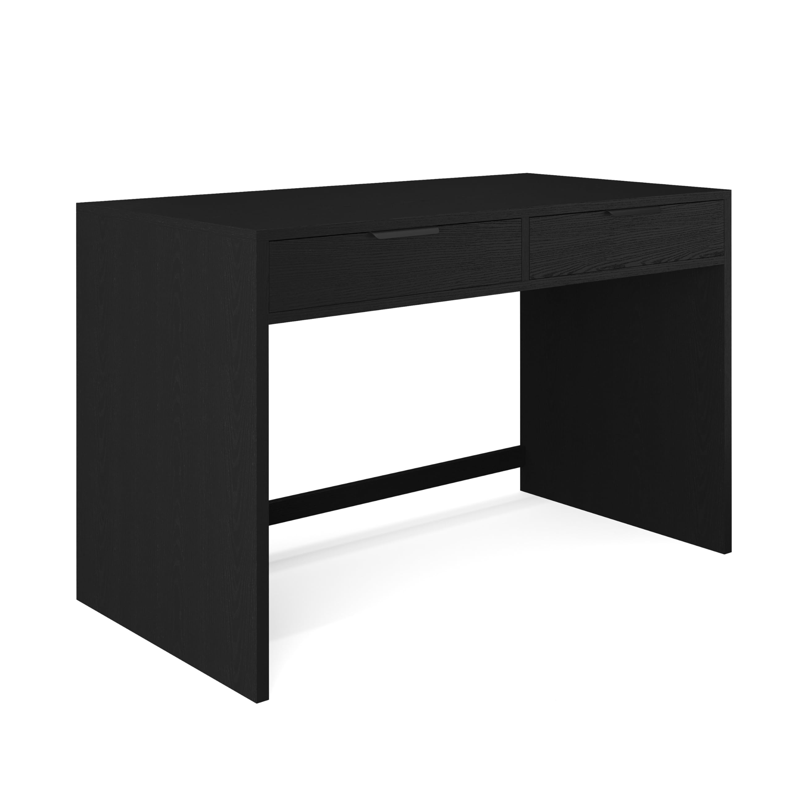 Martha Stewart Kayden Home Office Modular Desk with 2 Drawers in Black with Oil Rubbed Bronze Hardware