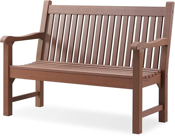 2-Person Outdoor Patio Bench, 700 lbs Capacity, Weatherproof Poly Lumber