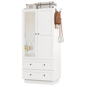 White LED Wardrobe with Mirror