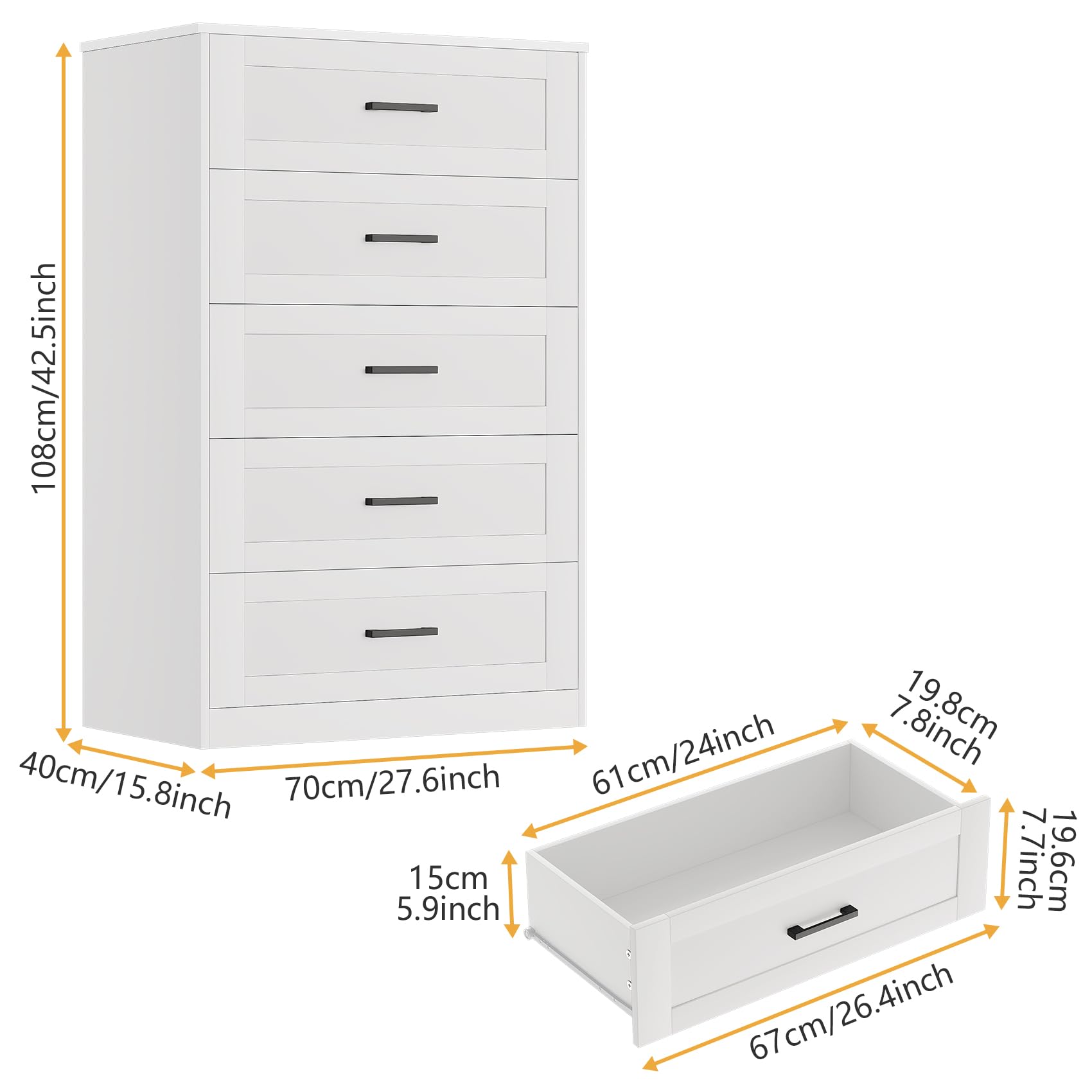 5-Drawer Farmhouse Dresser