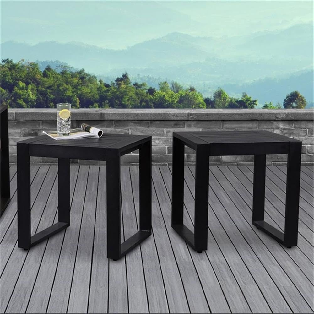 Aluminum Outdoor End Table Set of 2