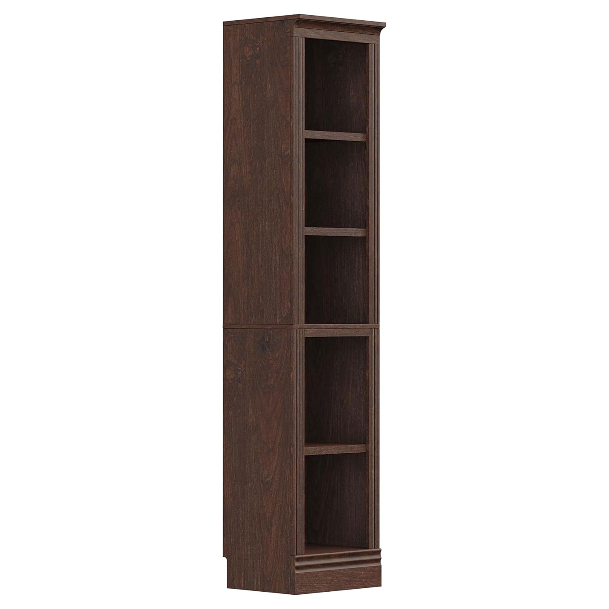 JAHRSTIM Halston Bookshelf, 5-Tier Tall Narrow Storage Shelf, Slim Adjustable Open Shelving Unit Closet Organizer and Storage for Living Room Home Office Bedroom, Modular Narrow Bookcase Bookshelf