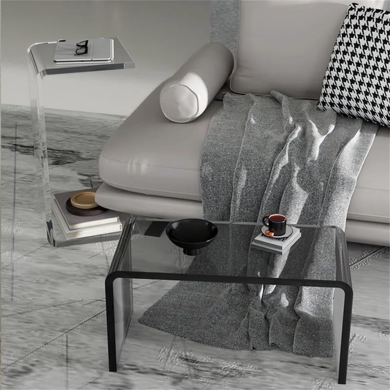 Smoke Gray Acrylic C-Shaped Side Table