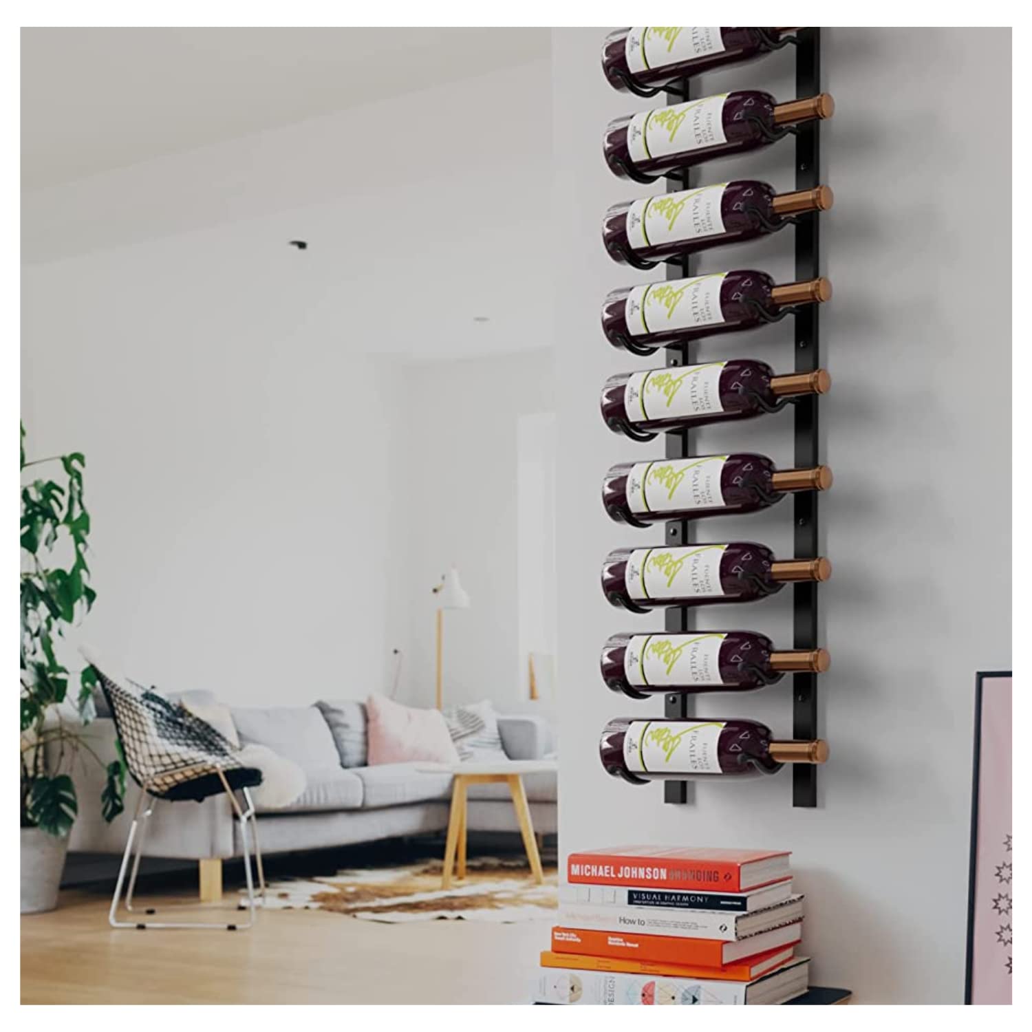 Wall-Mounted Metal Wine Rack