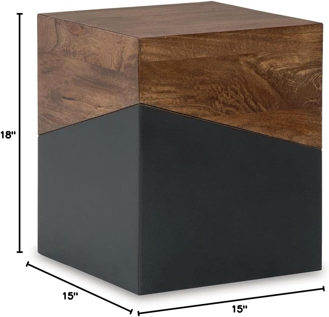 Two-Tone Wood Accent End Table