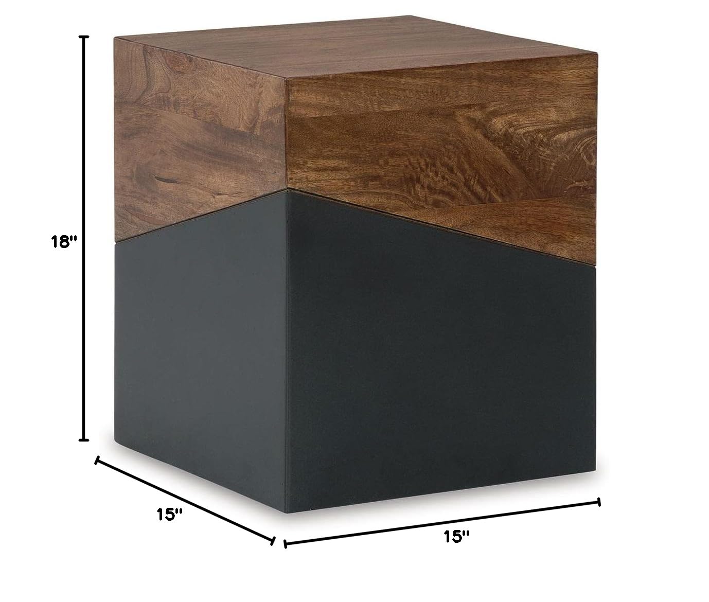 Two-Tone Wood Accent End Table