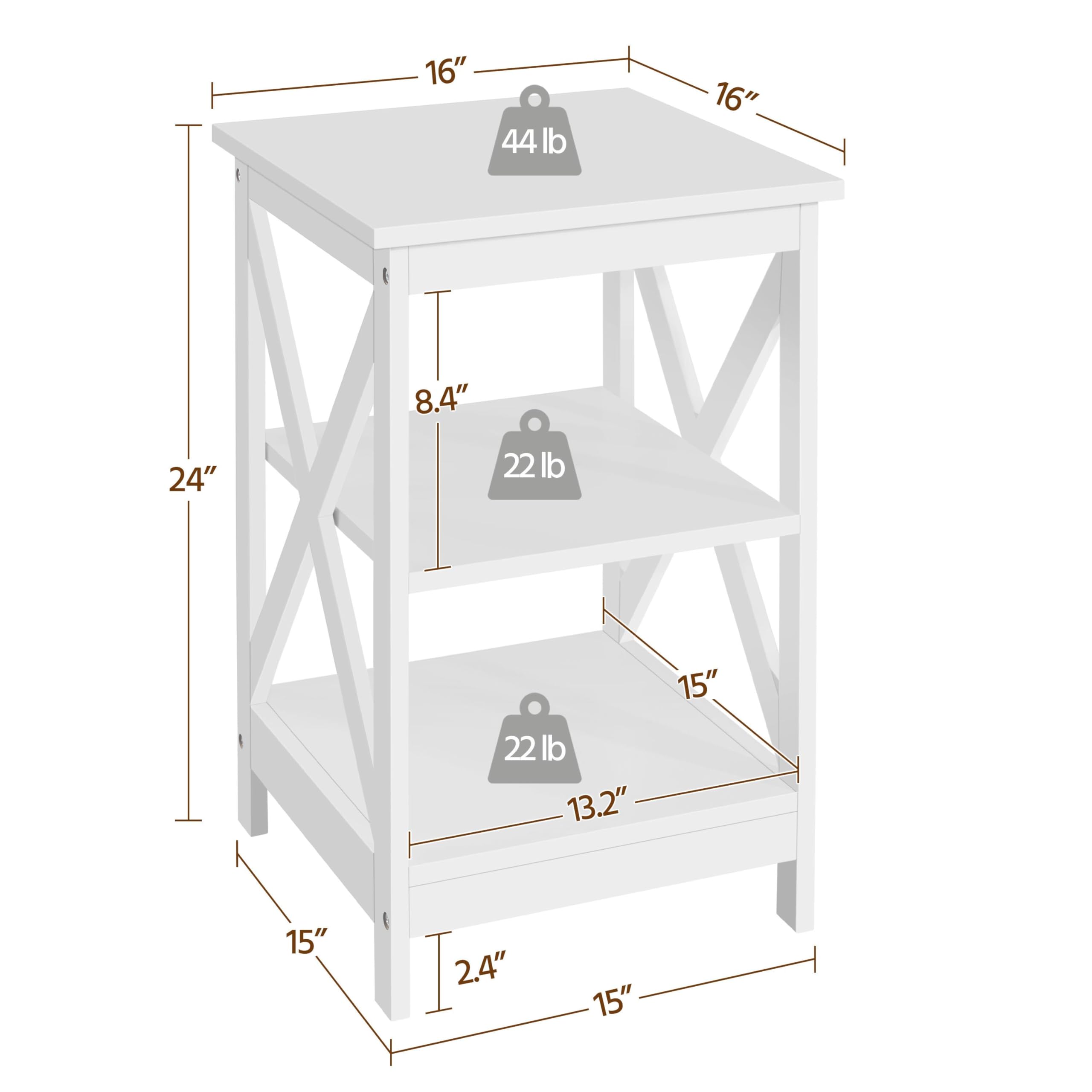 3-Piece Coffee & End Table Set – X-Design with Shelf