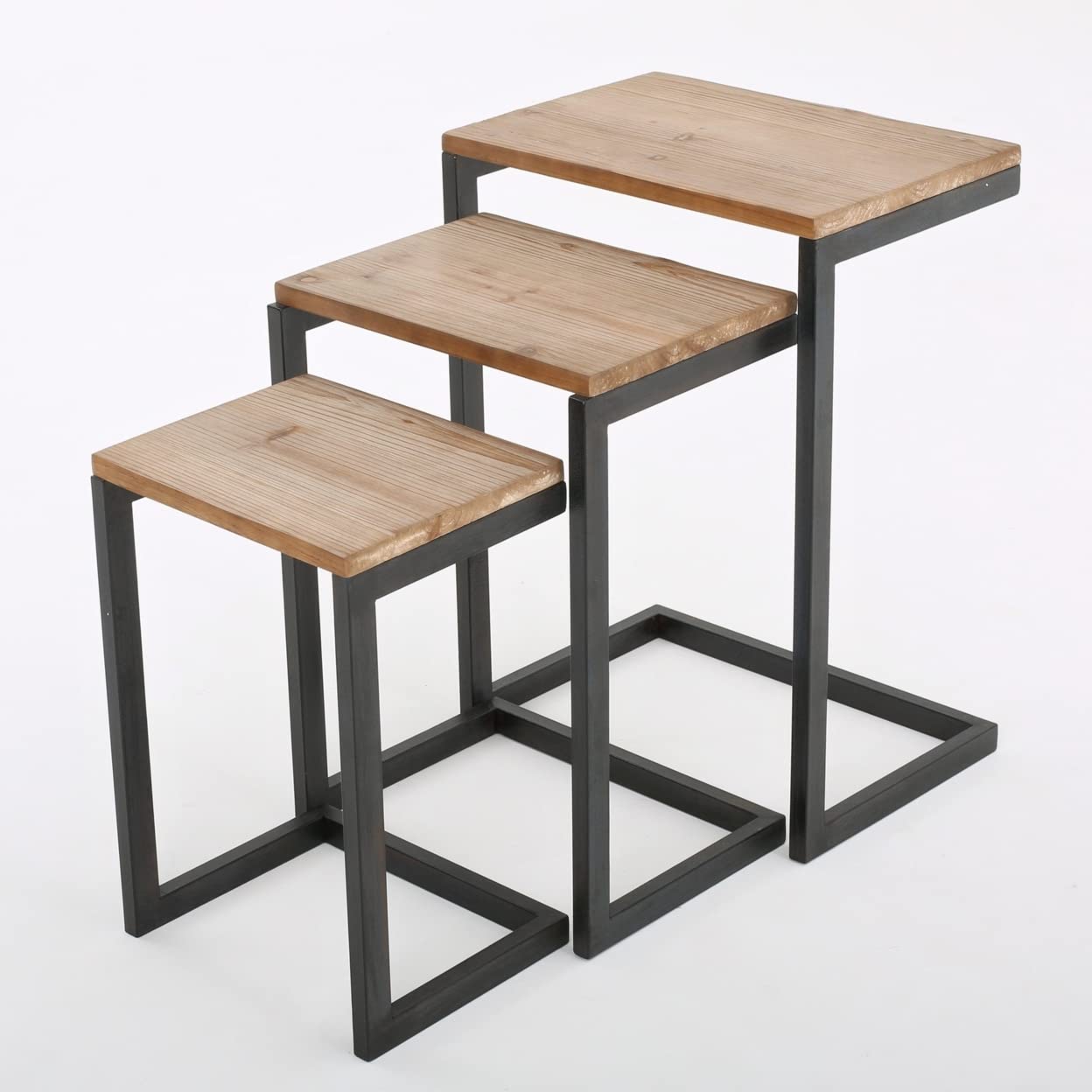 Nesting Side Tables Set of 3 - Antique Brown