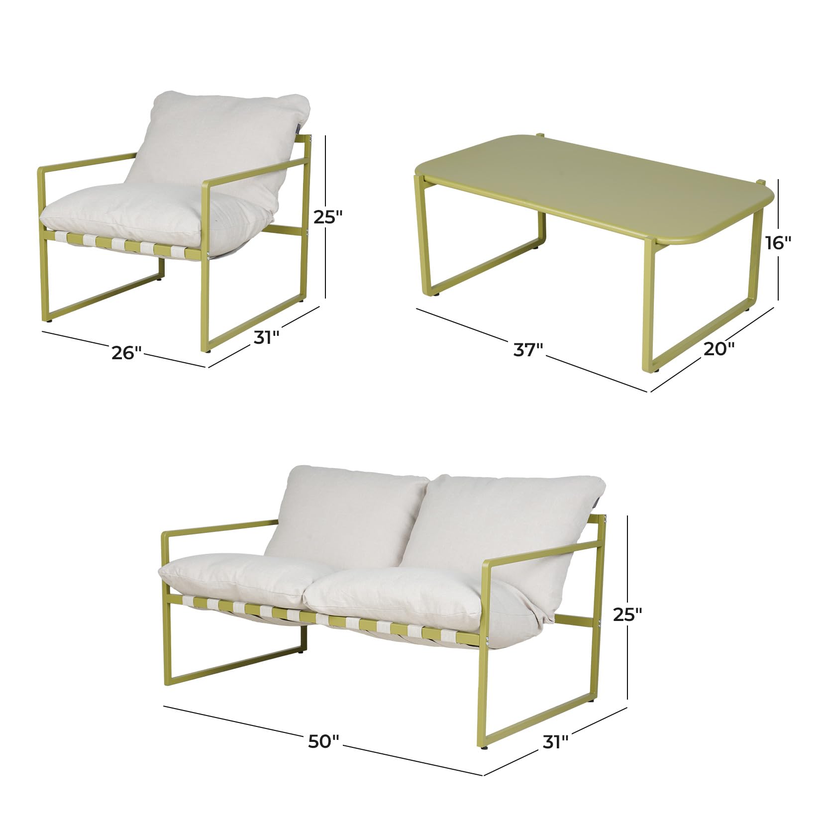 4-Piece Outdoor Patio Conversation Set
