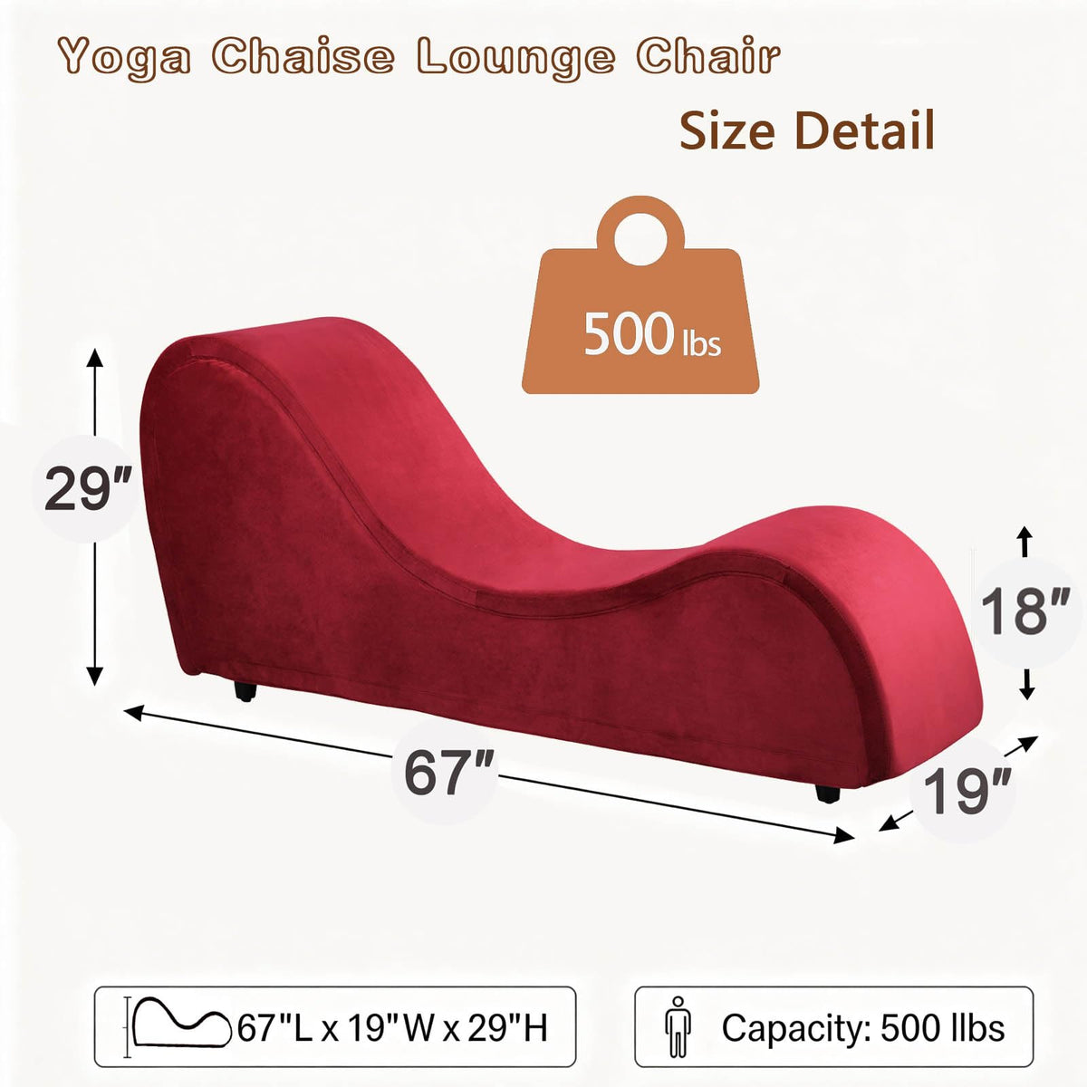 Red Velvet Curved Chaise Lounge
