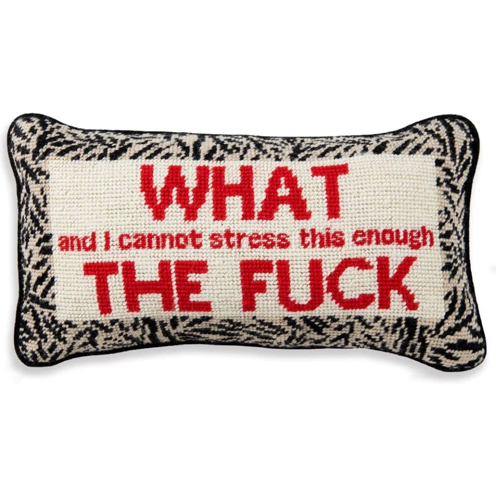 Needlepoint Decorative Throw Pillow – WTF