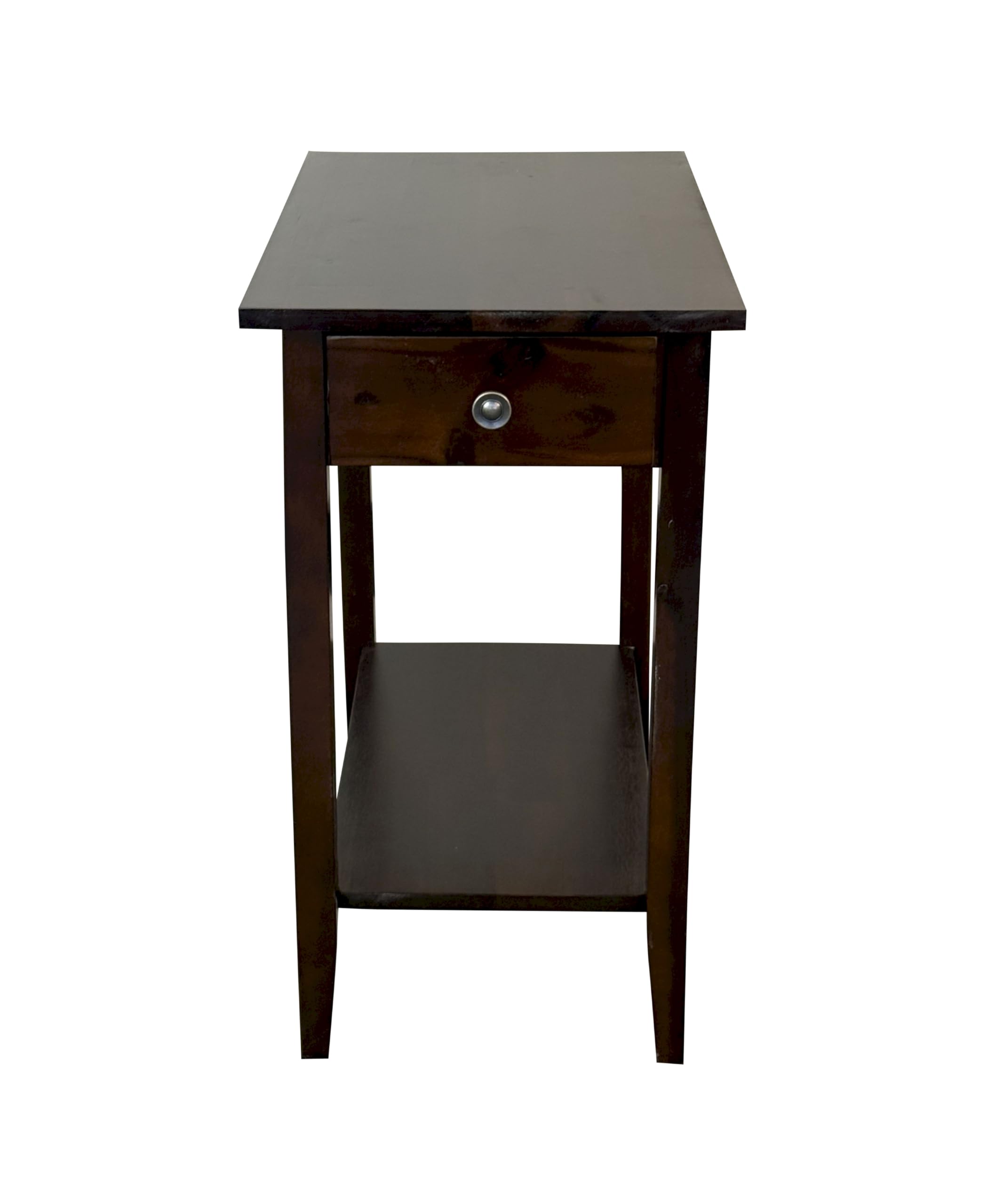 Fairway Avenue Home 2-Tier Solid Acacia Recliner Table w/Drawer (Espresso)