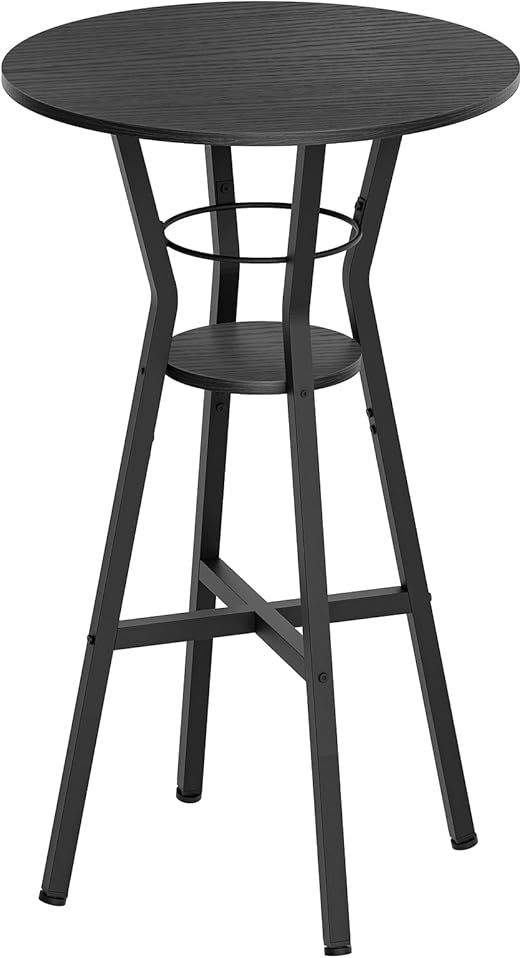 Round 2-Tier Bar Table with Storage Shelf