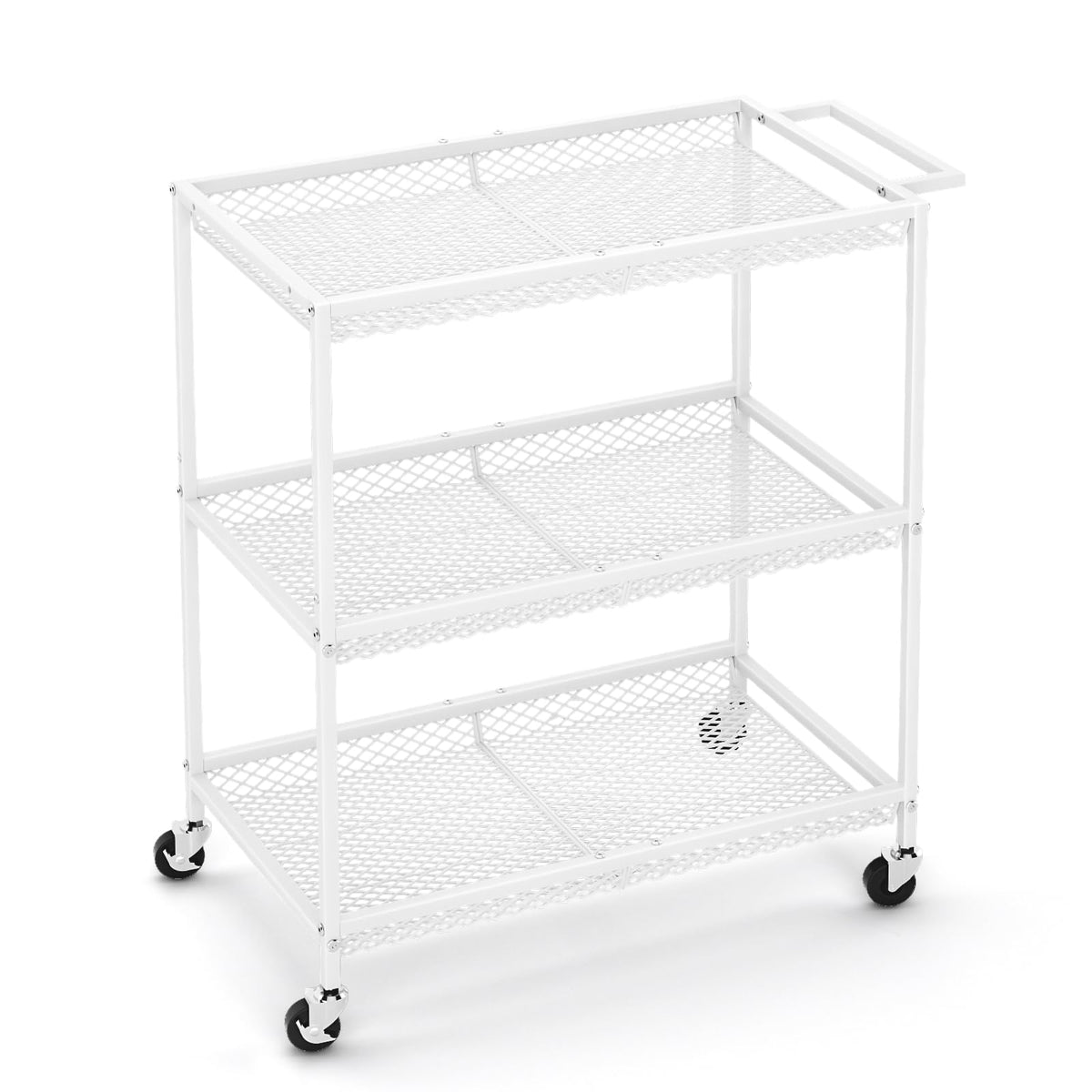 3 Tier Rolling Utility Kitchen Cart, Heavy Duty Wire Rolling Cart on Wheels