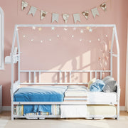 Twin House Daybed with Trundle & Storage