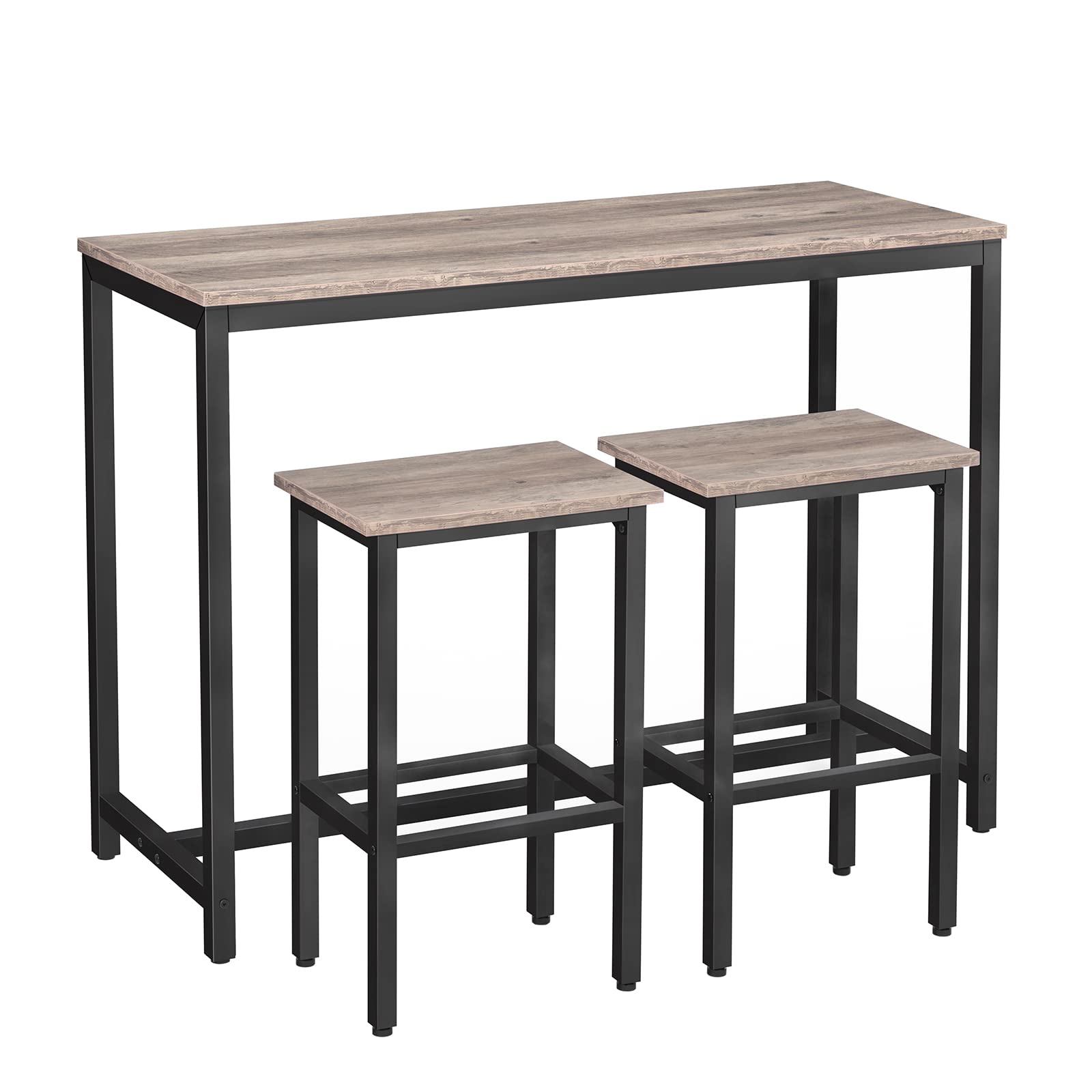 Industrial Bar Table Set with 2 Stools