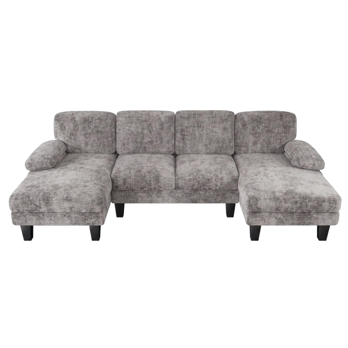 Furmax Sectional Couches for Living Room, Chenille, Grey