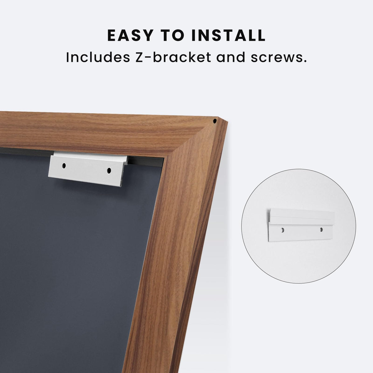 Walnut Wood-Grain Bathroom Mirror