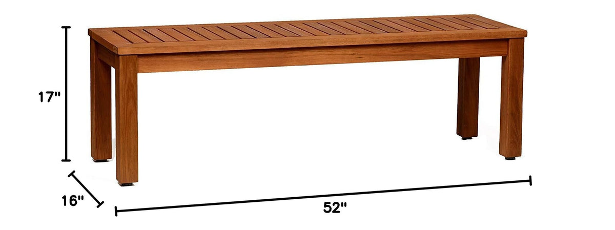 Eucalyptus Backless Patio Bench