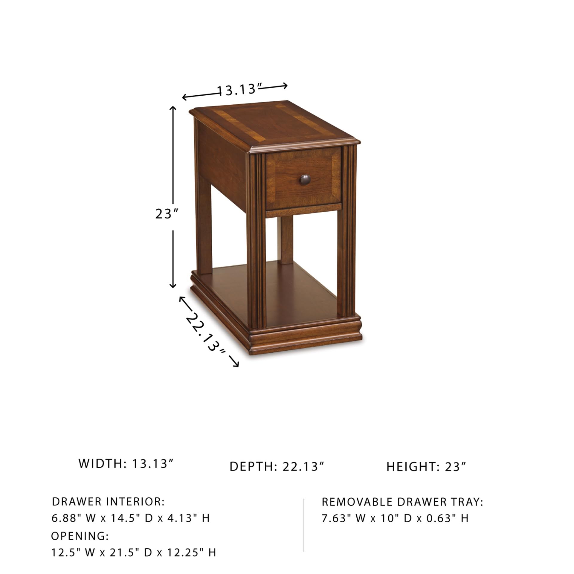 Chairside End Table with Drawer & Shelf