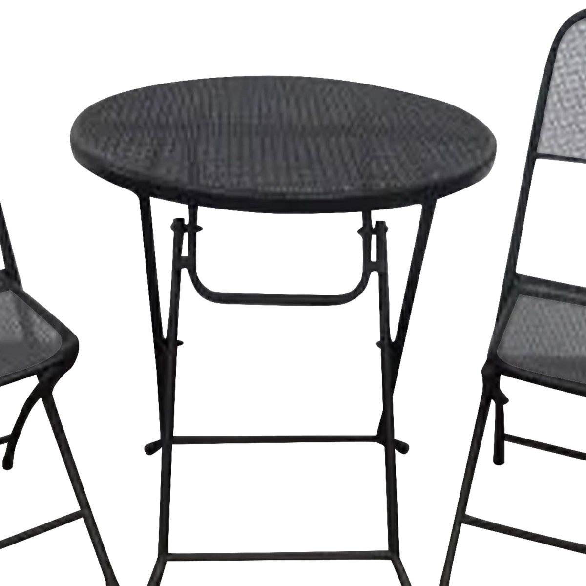 Four Seasons Courtyard Padova 3-Piece Outdoor Bistro Dining Set, Black